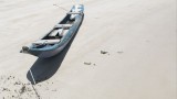 Moored canoe